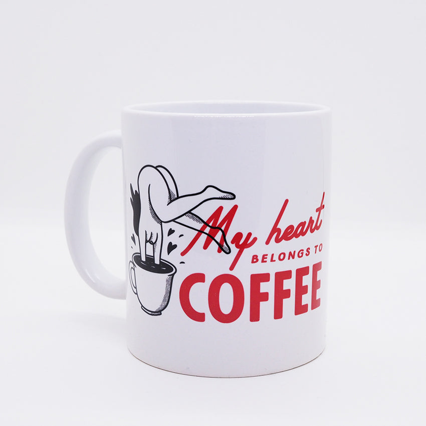 My Heart Belongs to Coffee - Ceramic Coffee Mug