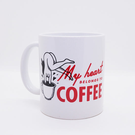 My Heart Belongs to Coffee - Ceramic Coffee Mug