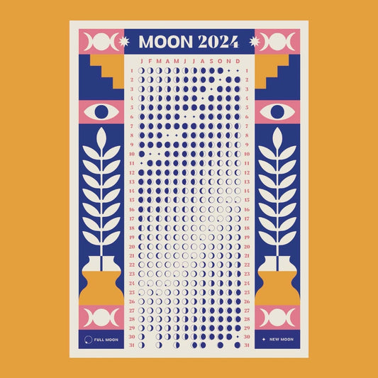 Moon Calendar 2024 - A4 Print