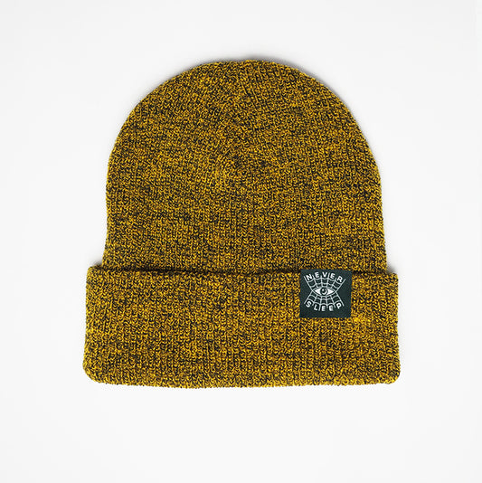 "Never Sleep" Antique Mustard - Cuffed Beanie