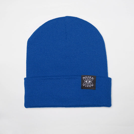 "Never Sleep" Blue - Cuffed Beanie