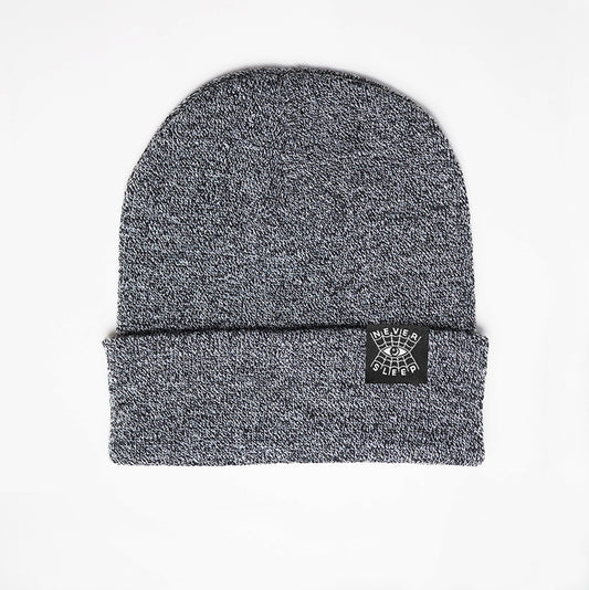 "Never Sleep" Antique Grey - Cuffed Beanie