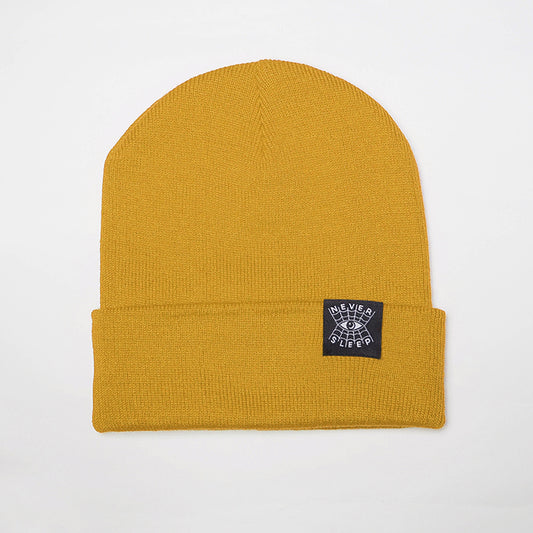 "Never Sleep" Mustard - Cuffed Beanie
