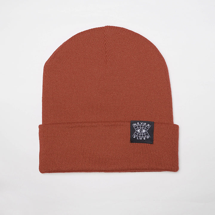 "Never Sleep" Terracotta - Cuffed Beanie