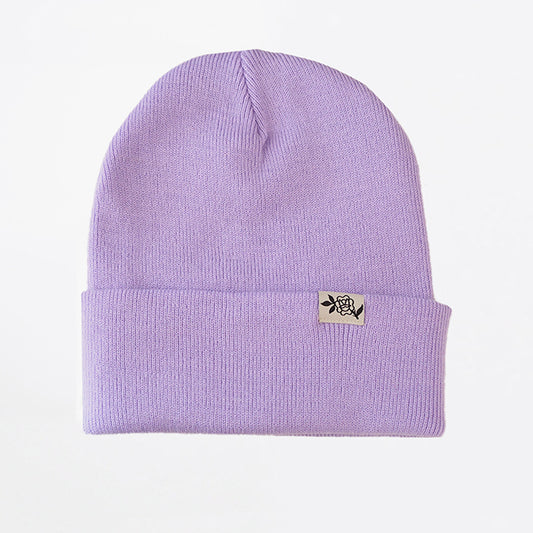 "Rose" Lavender - Cuffed Beanie