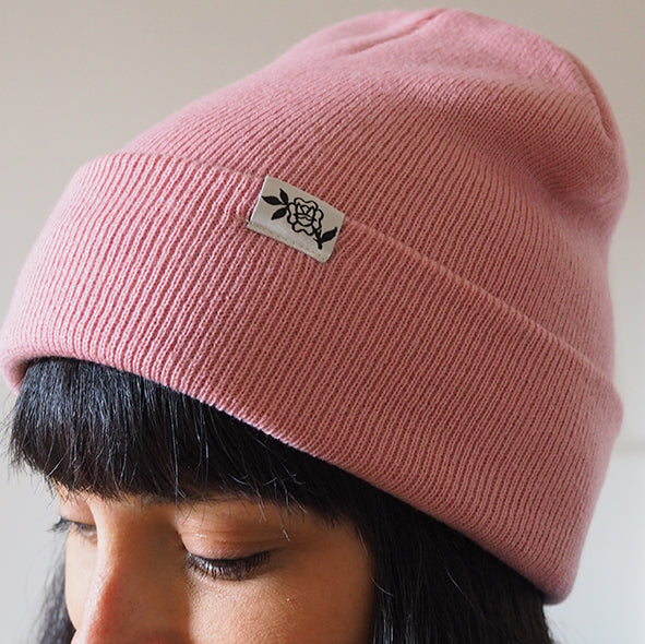 "Rose" Light Pink - Cuffed Beanie