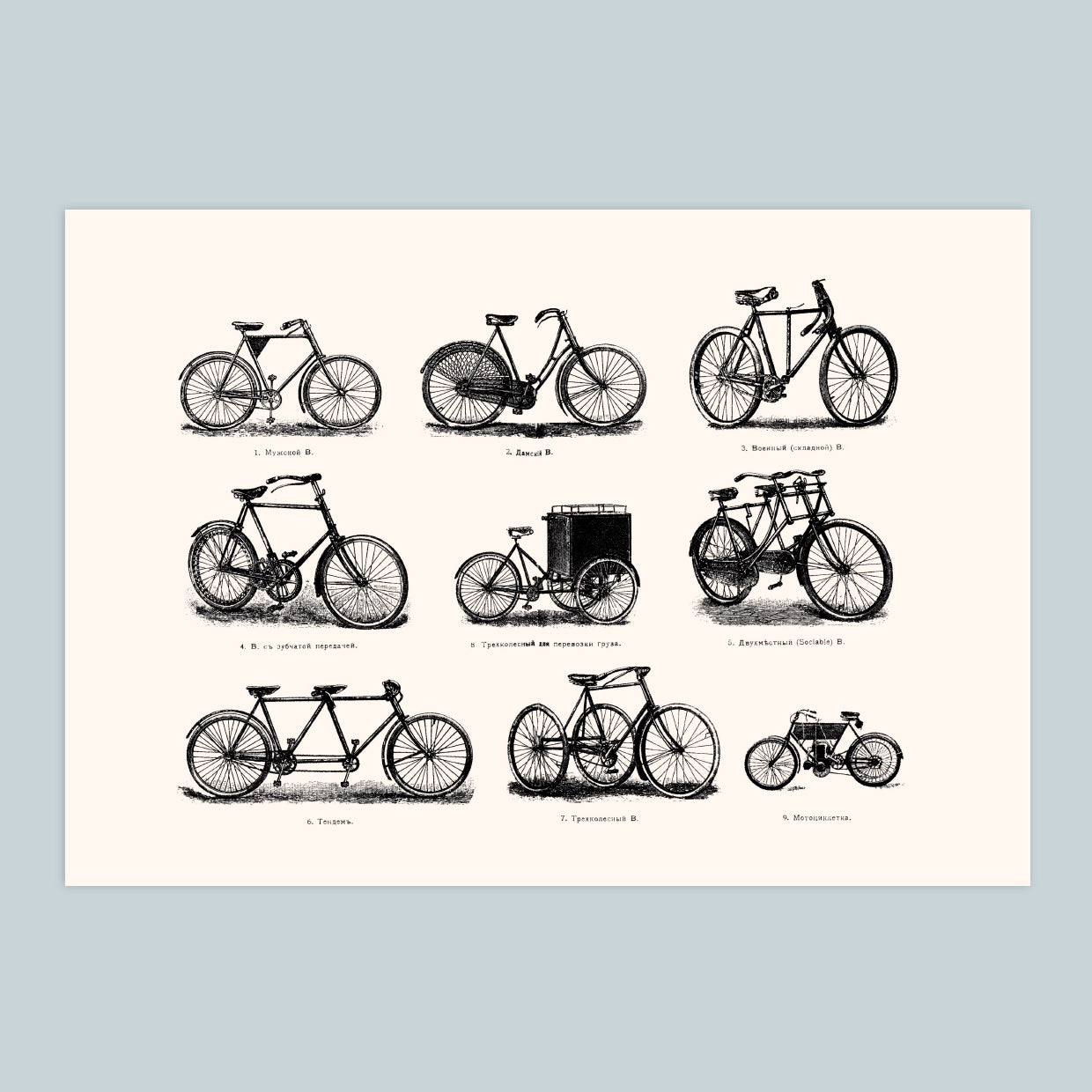 Biciclette - Ahoy "Vintage Series" Stampa A4