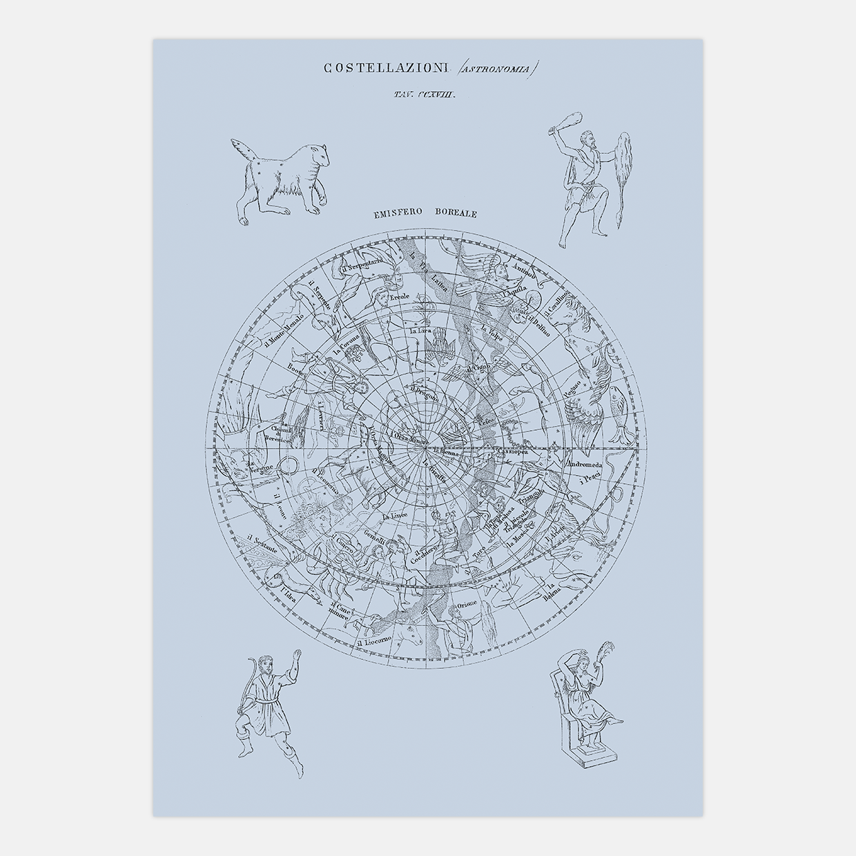 Costellazioni - A4 Prints of Vintage Northern and Southern Hemisphere Illustrations