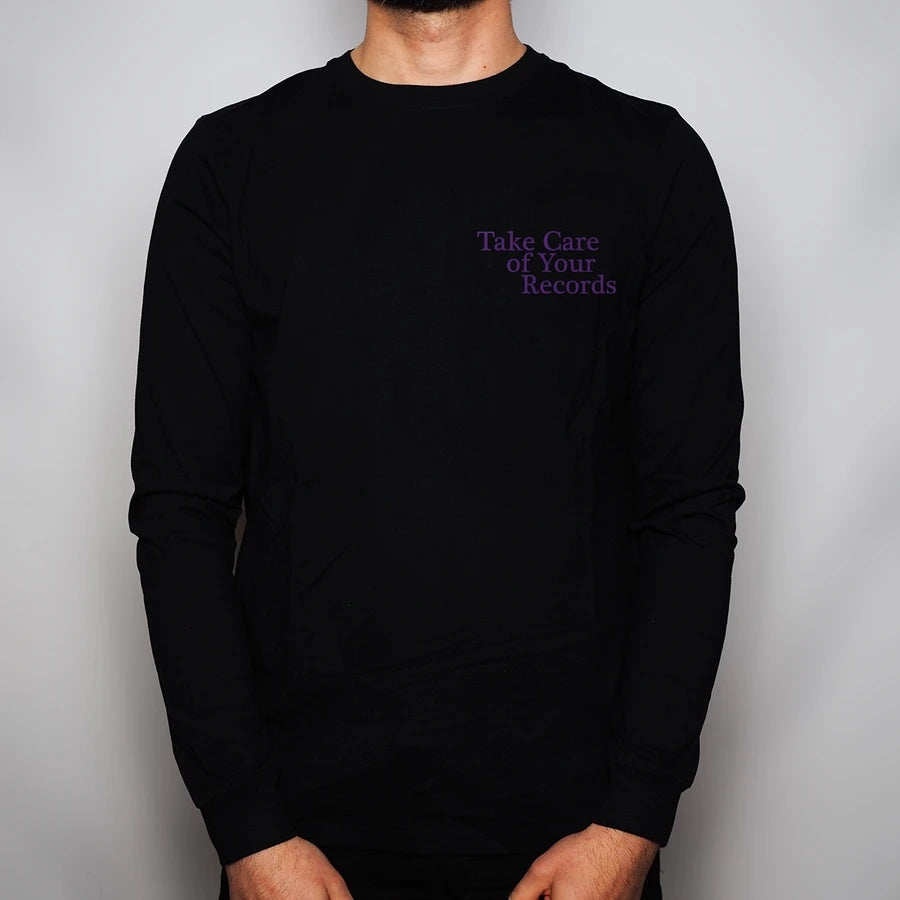Take Care of Your Records - Long Sleeve Organic Cotton T-Shirt (Front and Back Print)