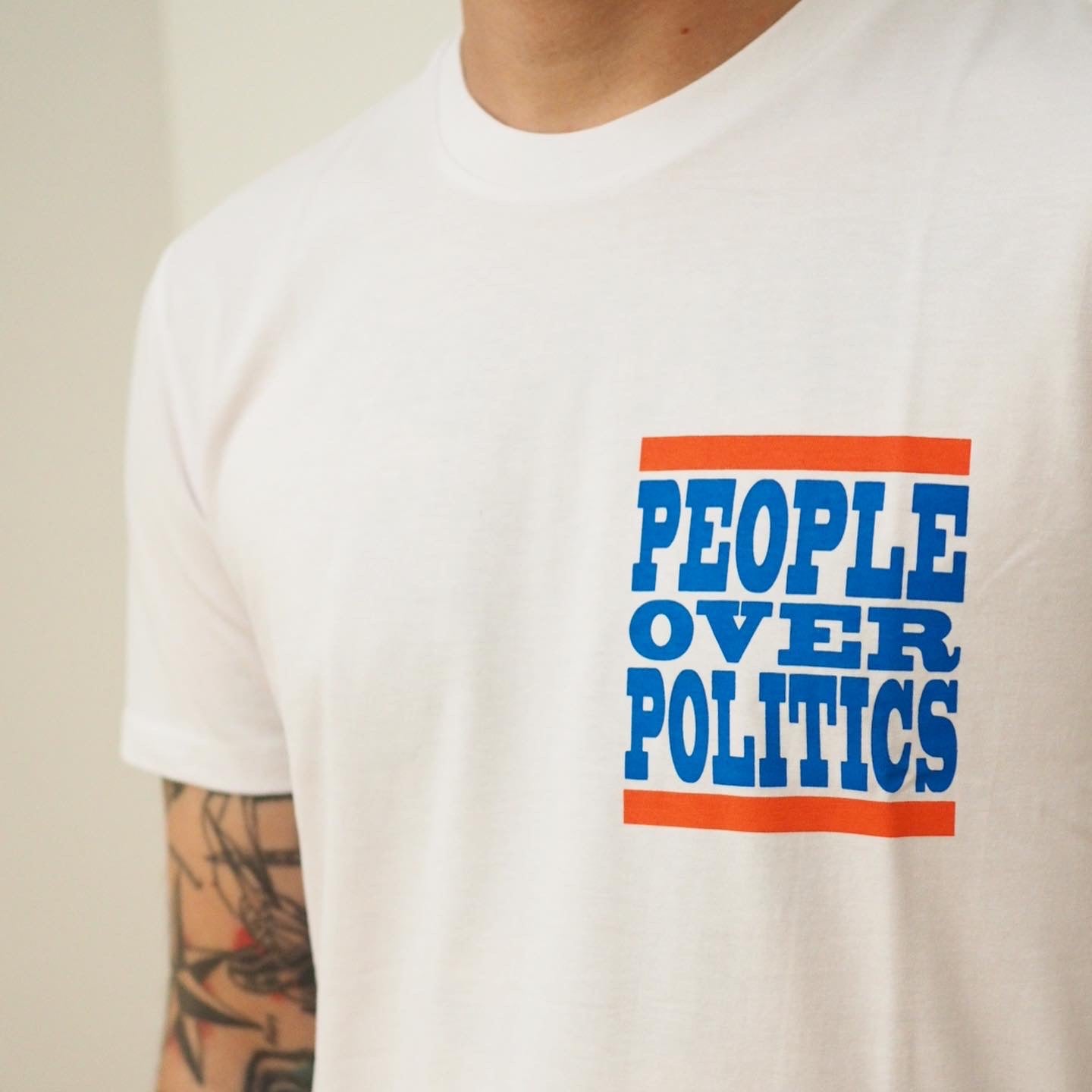 People Over Politics - Organic Cotton T-Shirt (Front and Back print)