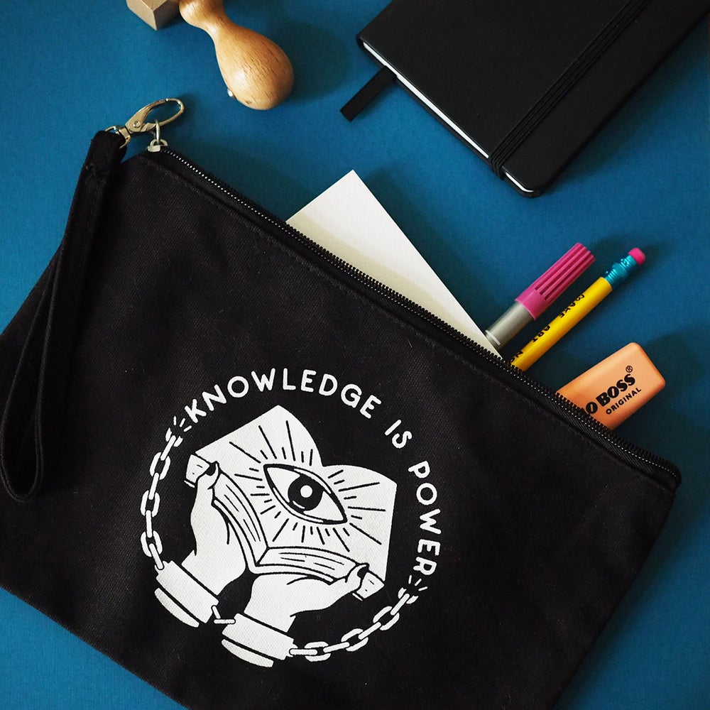 Knowledge is Power - Canvas Zippered Pouch