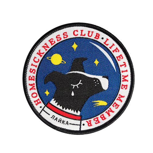 Homesickness Club Lifetime Member / Space Dog Laika - Iron-On Woven Patch