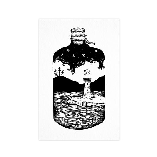 Lighthouse in a Bottle -  Postcard