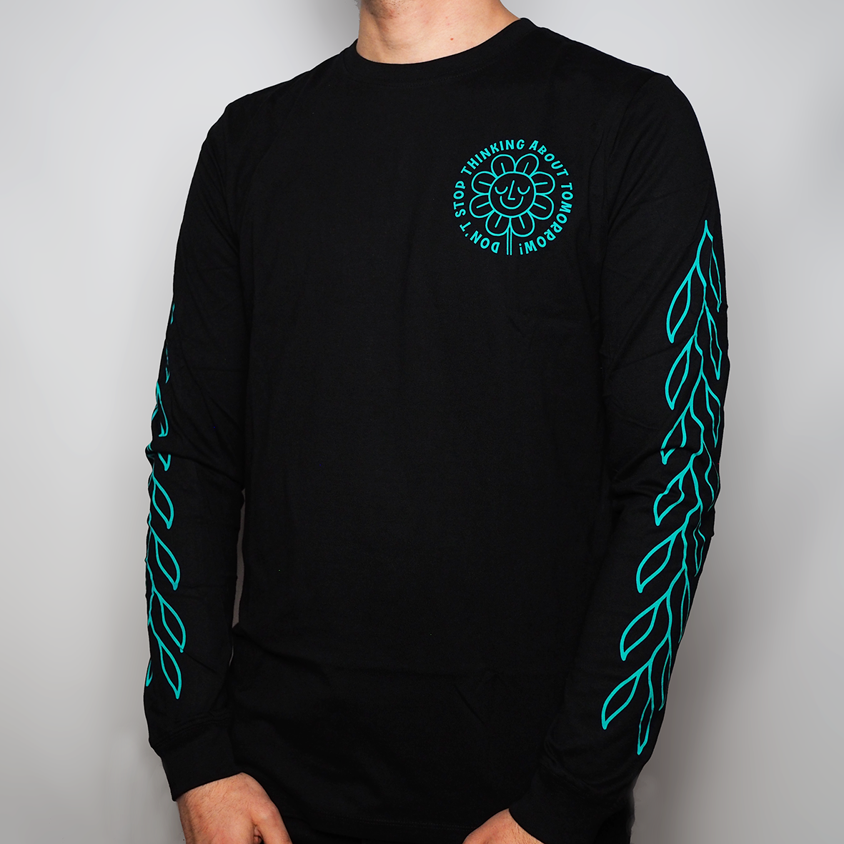 Flower Don't Stop Thinking About Tomorrow - Long Sleeve T-shirt in cotone  biologico