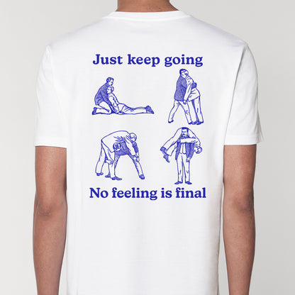 Organic Cotton white t-shirt that features a vintage illustration and a quote from a Rilke Poem - Mental health awareness 