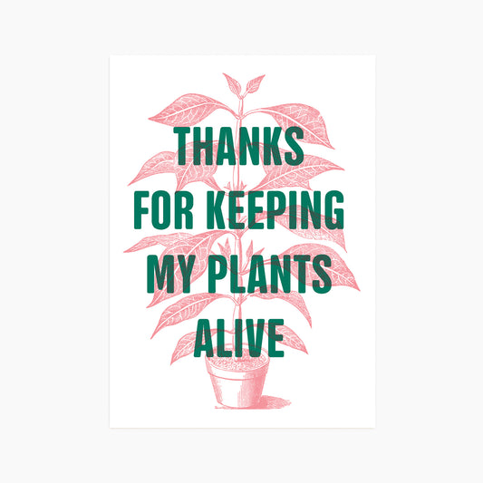 Thank you for keeping my plants alive - Postcard