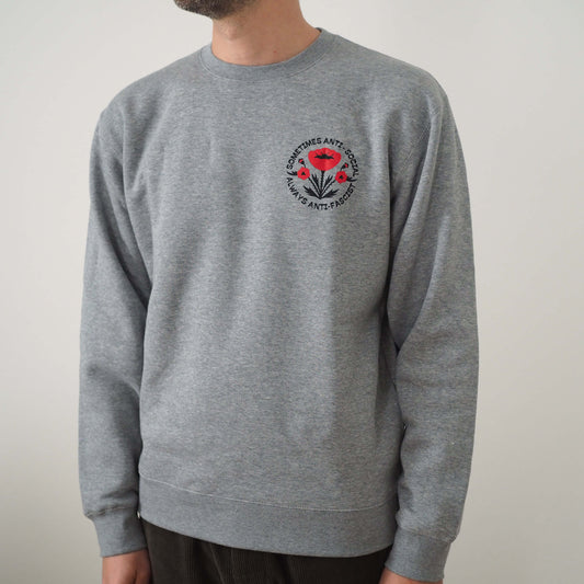 Sometimes Anti-Social, Always Anti-Fascist - Unisex Crewneck Sweatshirt
