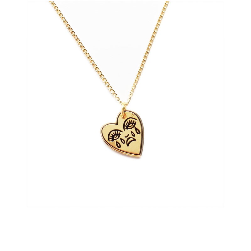 Crying Heart - Charm Necklace