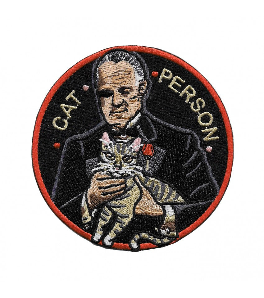 Cat Person - Iron-On Embroidered Patch