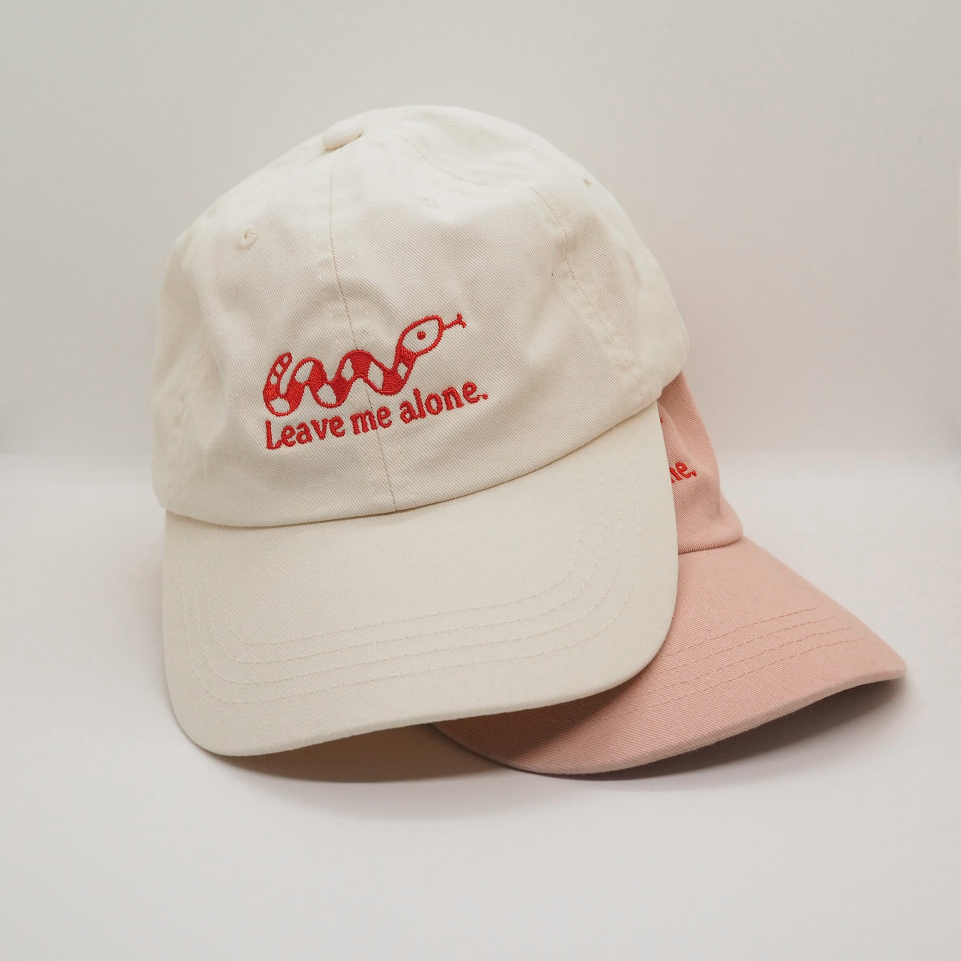 Embroidered Cotton Cap with Snake design and the slogan Leave me alone. Streetwear Punk Fun Accessories