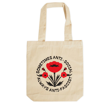 Sometimes Anti-Social, Always Anti-Fascist - Tote Bag