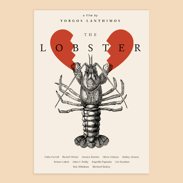 Alternative movie poster A4 Print of The Lobster by Yorgos Lanthimos. Printed on high quality paper - Wall Art for cinephile
