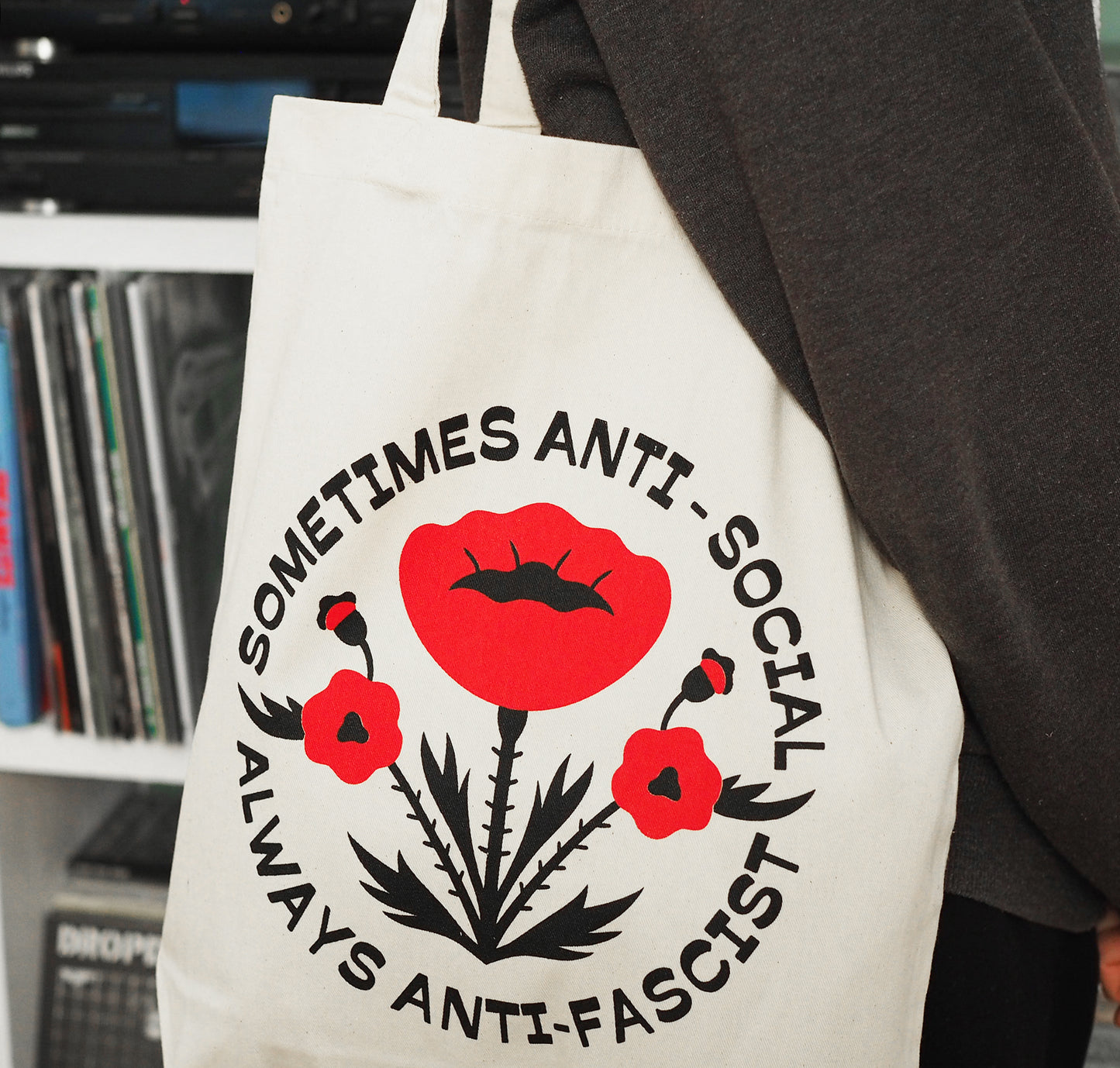 Sometimes Anti-Social, Always Anti-Fascist - Tote Bag