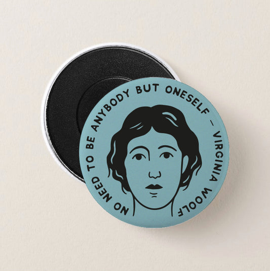 Literary Collection "Virginia Woolf" -  Round Magnet / Pin Button