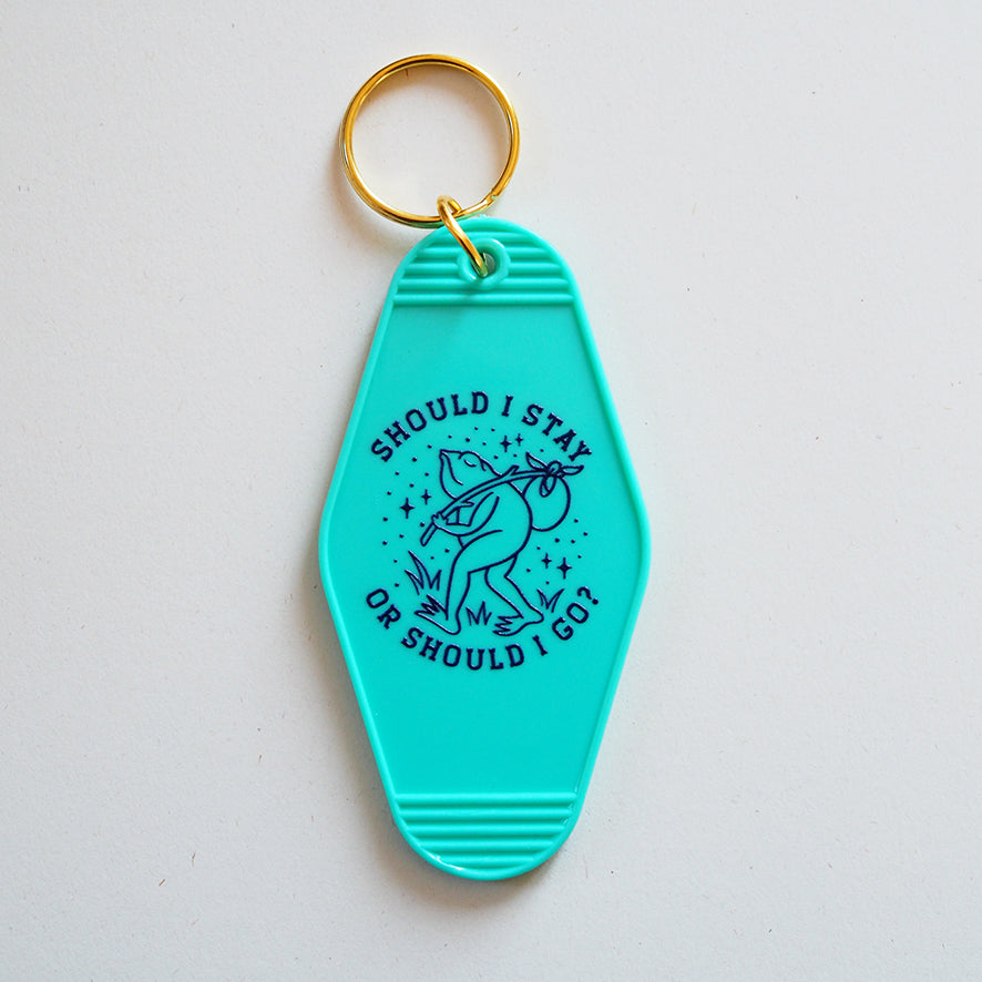 Should I Stay or Should I Go / Wanderer Frog - Retro Motel Keychain