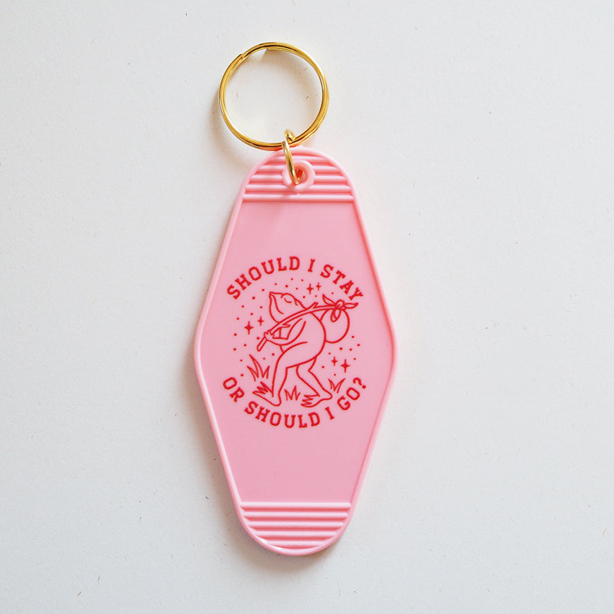 Should I Stay or Should I Go / Wanderer Frog - Retro Motel Keychain