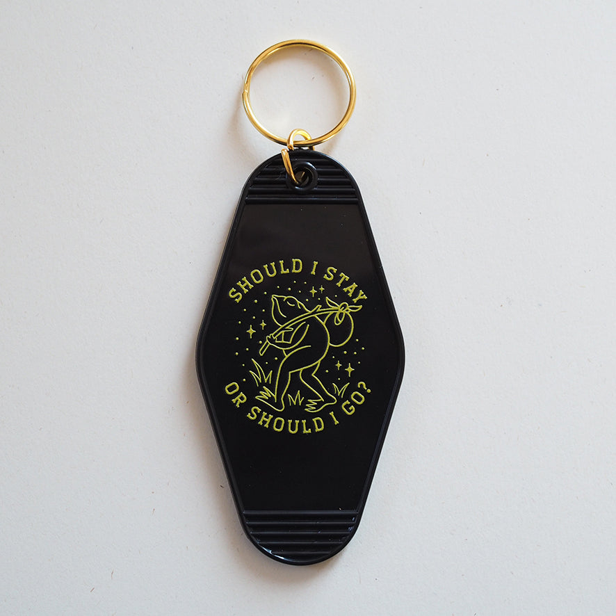 Should I Stay or Should I Go / Wanderer Frog - Retro Motel Keychain