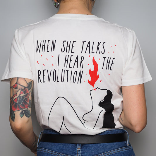 Rebel Girl - Fitted Organic Cotton T-shirt (Front and Back Print)