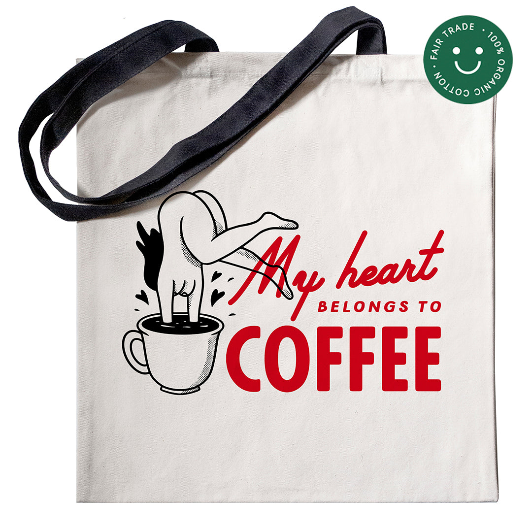My Heart Belongs to Coffee - Borsa Shopper