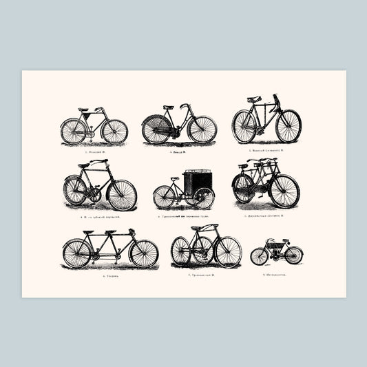 Bicycles - A4 Print