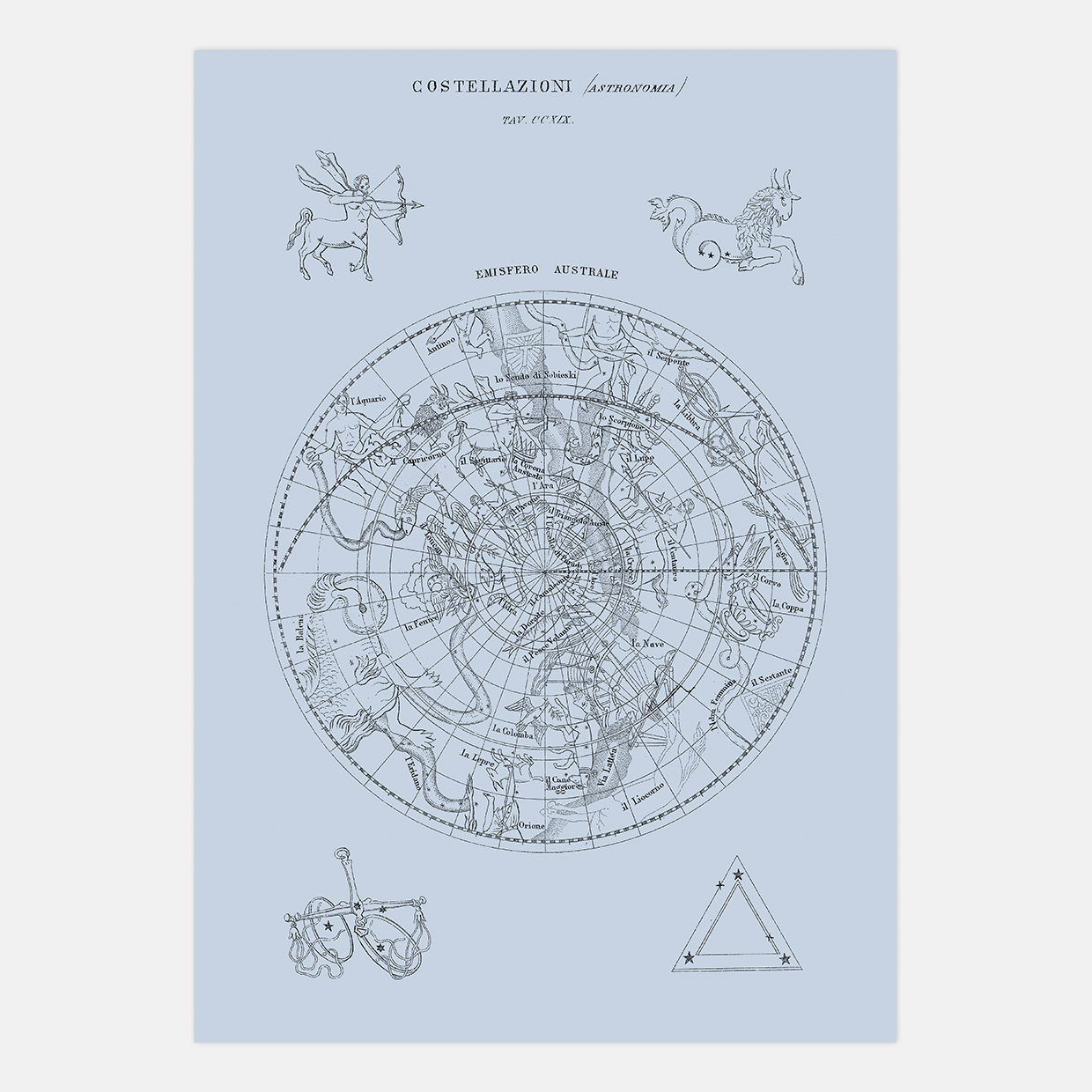 Costellazioni - A4 Prints of Vintage Northern and Southern Hemisphere Illustrations