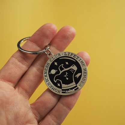 Homesickness Club Lifetime Member / Space Dog Laika - Metal Keychain