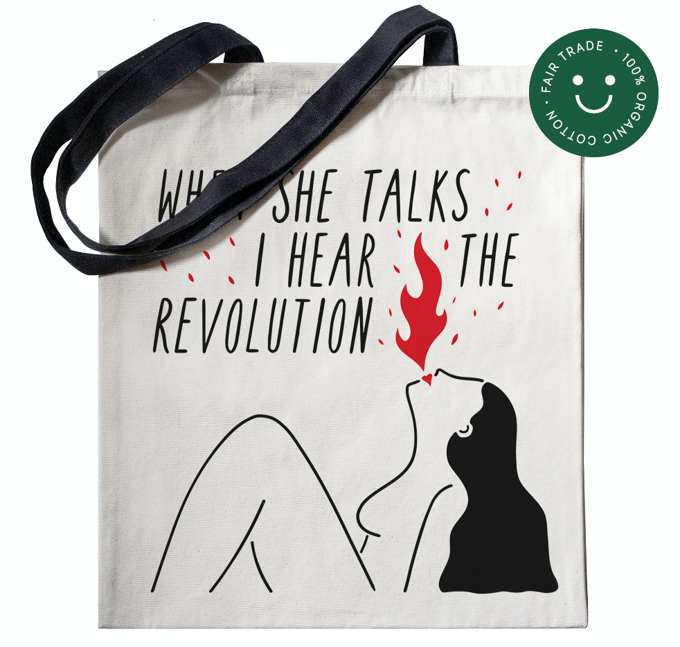 Rebel Girl - heavy organic fair trade cotton Tote Bag