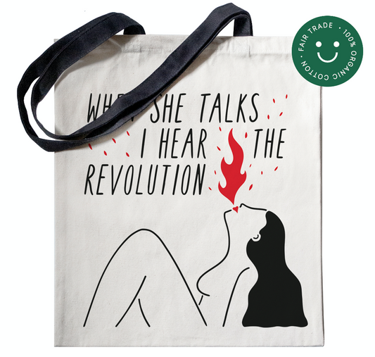 Rebel Girl - heavy organic fair trade cotton Tote Bag