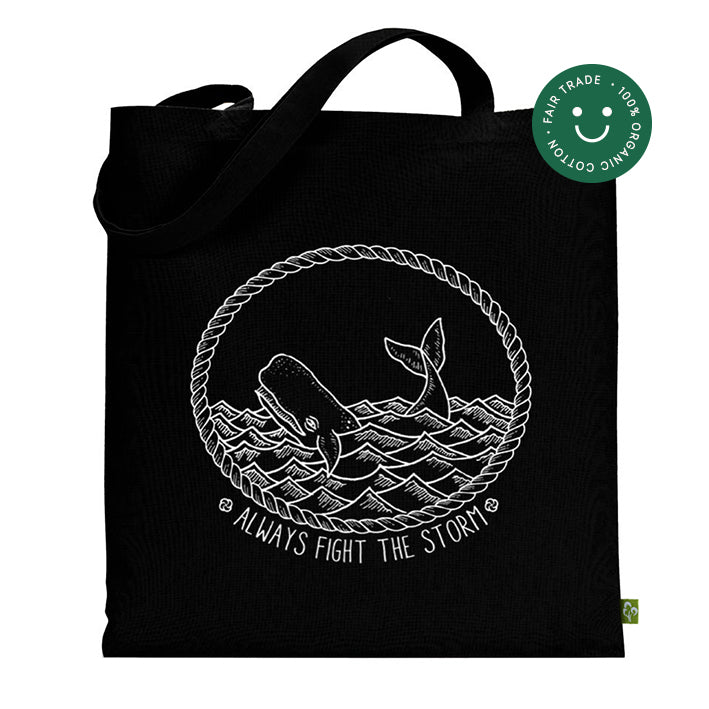 Always Fight the Storm - Black Tote Bag