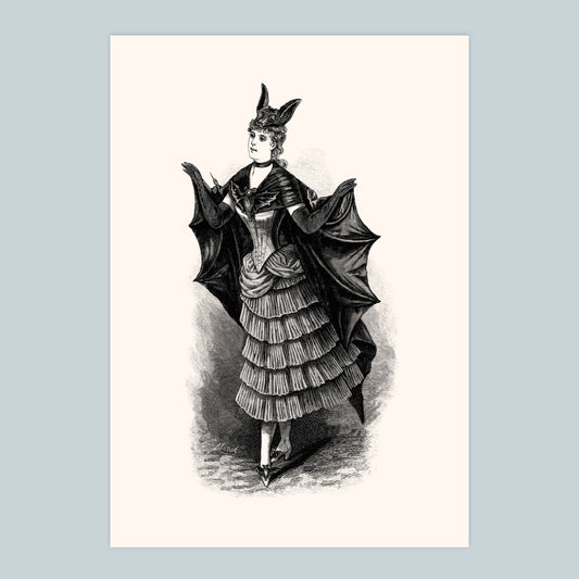 Bat Dressed Woman - A4 Print